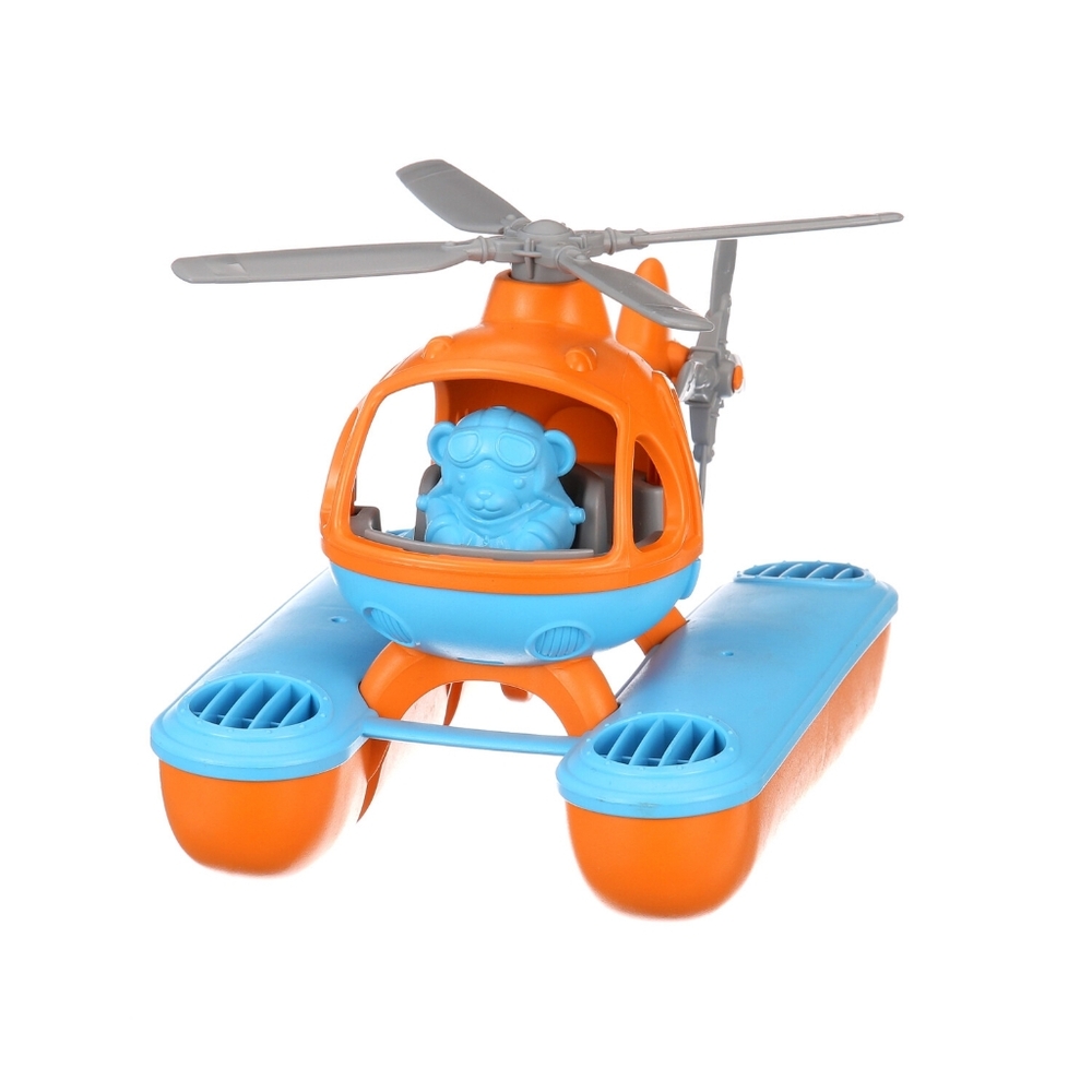 Vibrant Orange and Blue Toy Helicopter